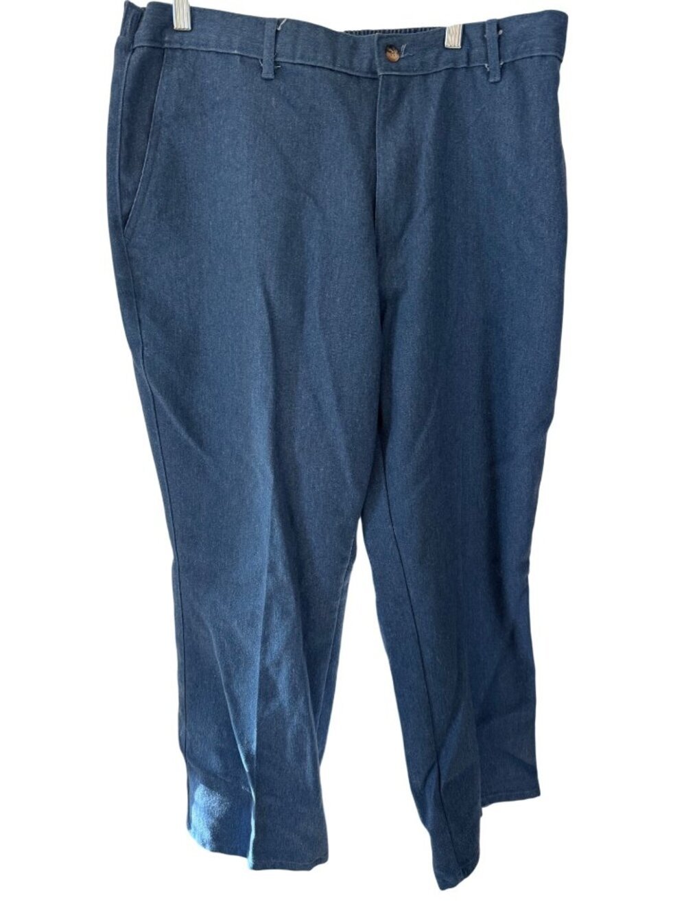 Sun Casuals Mens Elastic Waist Denim Pants 40x29 Relaxed Fit Pocketed Blue